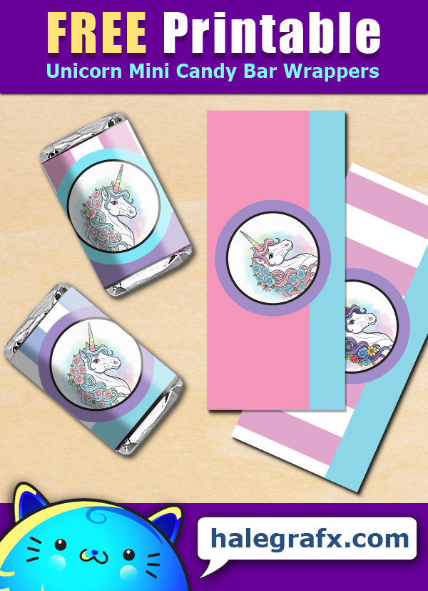 FREE Printable Unicorn Mini Candy Bar Wrappers FREE Printable Unicorn Mini Candy Bar Wrappers
