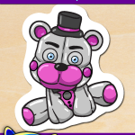 FREE Printable Five Nights at Freddy’s Funtime Freddy Plush Sticker