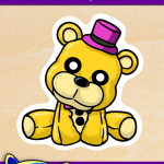 FREE Printable Five Nights at Freddy’s Golden Freddy Plush sticker