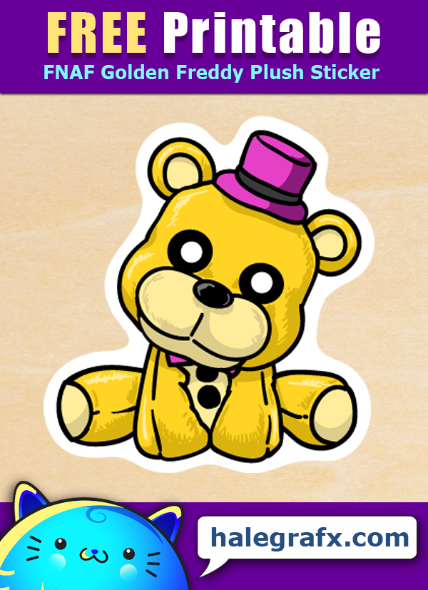 FREE Printable Five Nights at Freddy's Golden Freddy Plush sticker FREE Printable Five Nights at Freddy's Golden Freddy Plush sticker