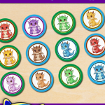 Free Printable Colorful Cartoon Dragons Cupcake Toppers