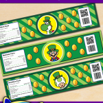 Free Printable Super Mario St. Patrick’s Day Water Bottle Labels