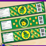 Free Printable Super Mario Luma St. Patrick’s Day Water Bottle Labels