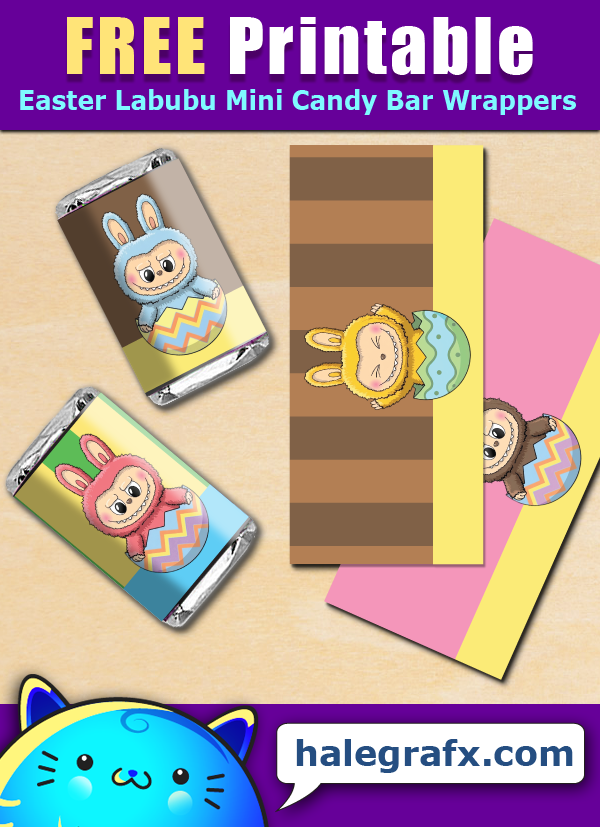FREE Printable Easter Labubu Mini Candy Bar Wrappers FREE Printable Easter Labubu Mini Candy Bar Wrappers