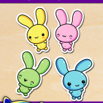 FREE Printable Easter Jelly Bean Bunnies Stickers