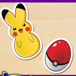 FREE Printable Easter Pikachu Peep and Poké Ball Egg Stickers