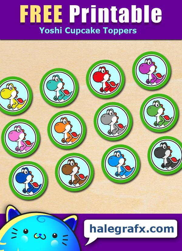 Free Printable Yoshi Cupcake Toppers Free Printable Yoshi Cupcake Toppers