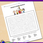 FREE Printable Peanuts Word Search FREE Printable Peanuts Word Search