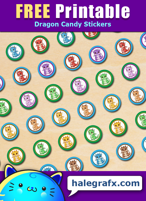FREE Printable Dragon Candy Stickers