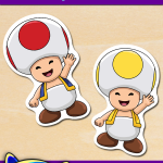 FREE Printable Super Mario Bros. Red and Yellow Waving Toad Stickers